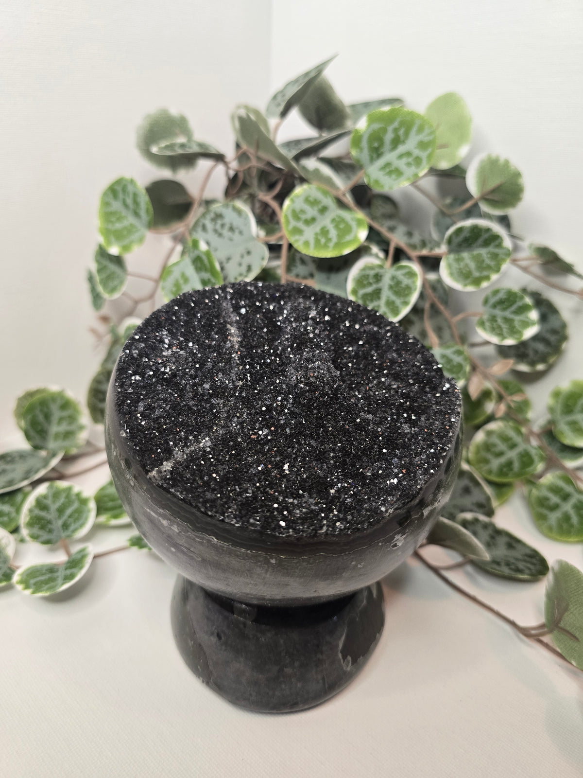 Black Amethyst Freeform on Basalt 1.688kg