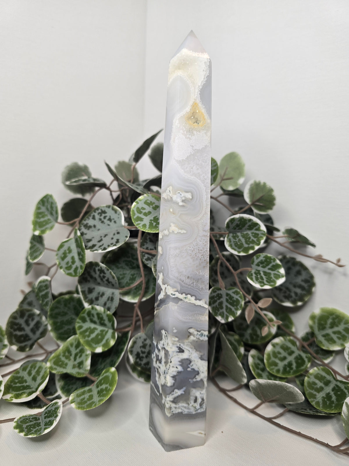 Moss Agate Tower 430g