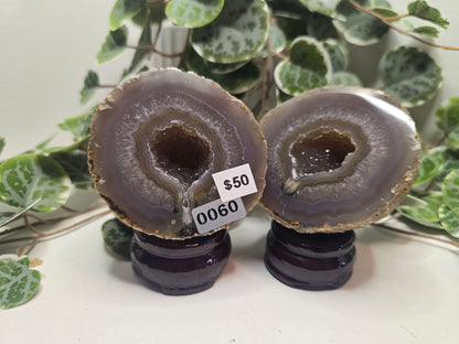 Agate Nodule Polished Geode Pair 478g