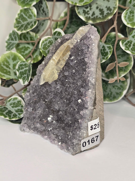 Amethyst Cut Base with Calcite 410g
