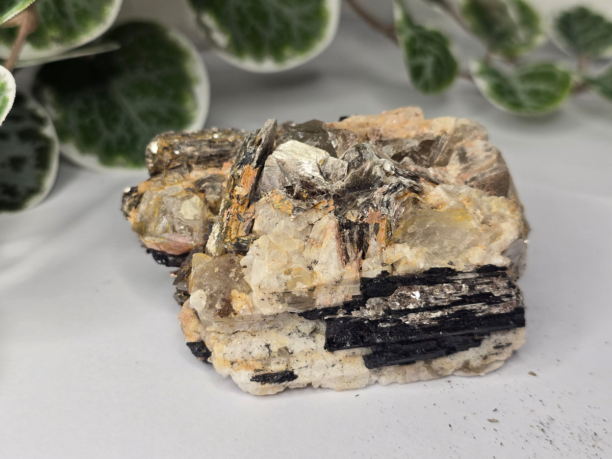 Black Tourmaline Specimen On Host Rock 193g
